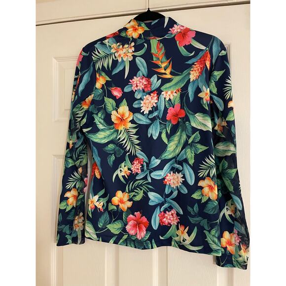 Gottex floral print long sleeve active half zip top small - Picture 7 of 9
